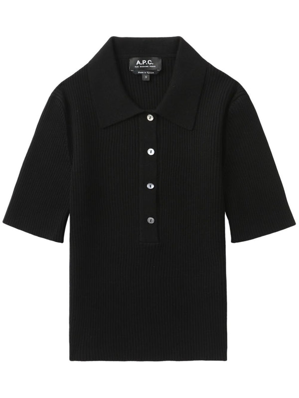 Black Cotton Polo Shirt