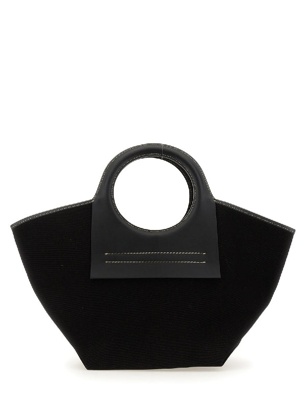 Cala Leather Trimming Canvas Tote Bag