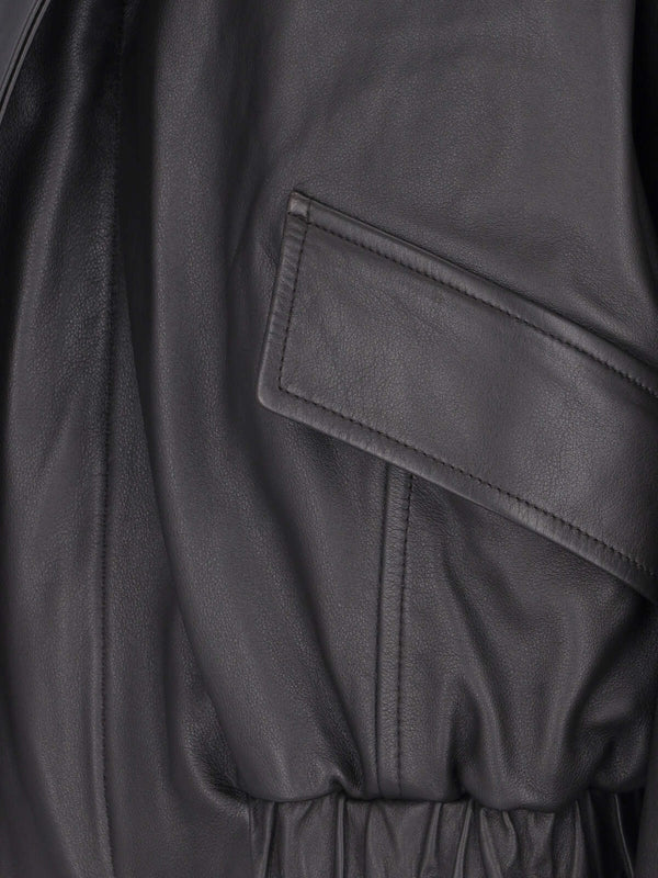 Shearling Collar Leather Blouson