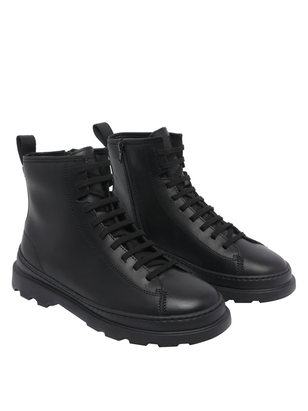 Camper Black Lace-Up Boots
