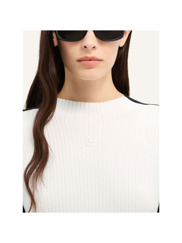 Colorblock Ribbed Knit Mini Dress