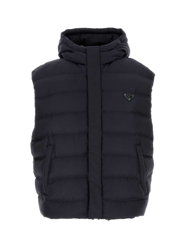Triangle Logo High-Neck Padded Vest