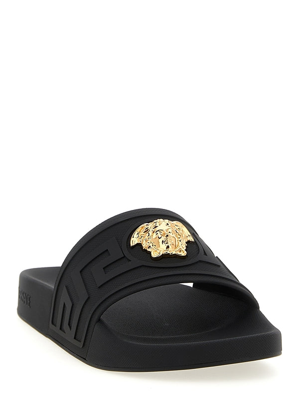 Versace Black Slides