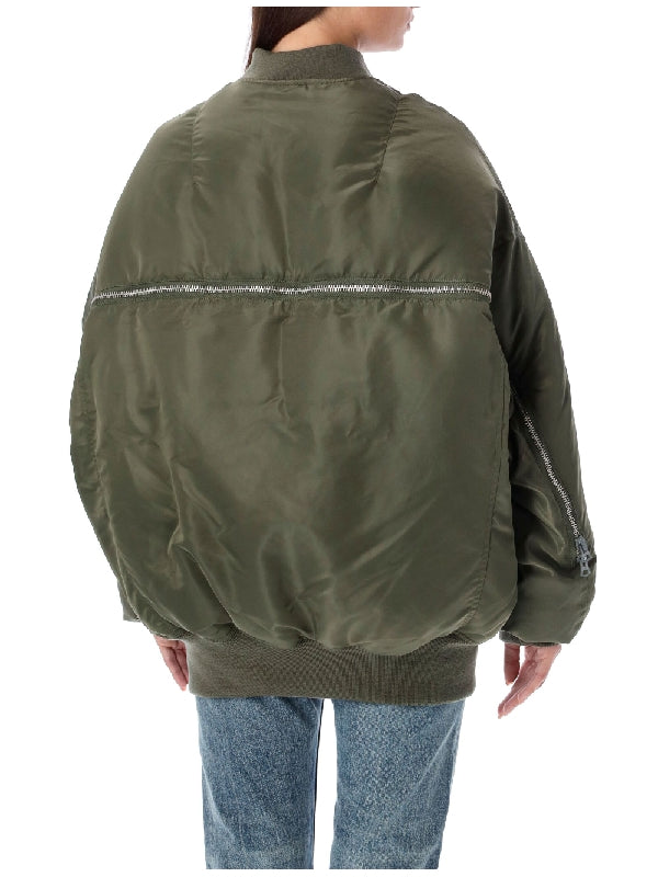 Zipper Pocket Sleeve Bomber Padding