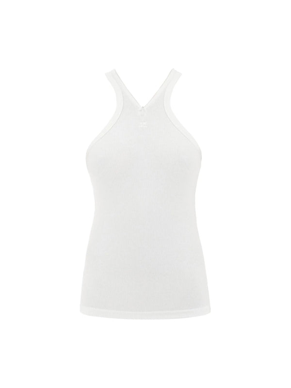 徽标刺绣罗纹背心