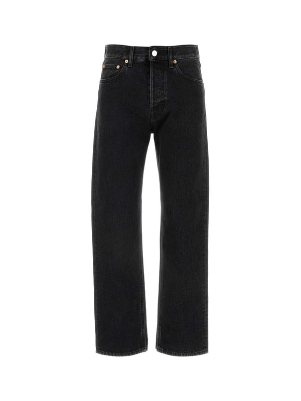 GUCCI - Black Cotton
  Denim Pants - Jente