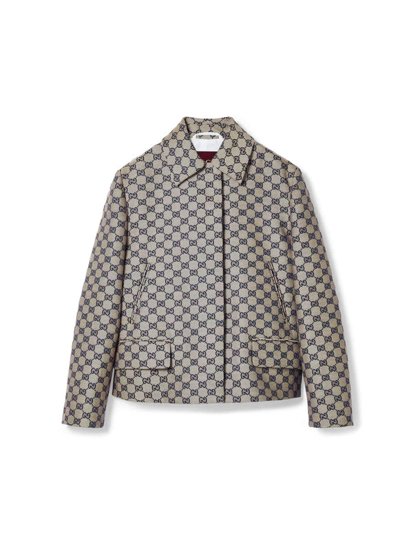 Allover GG Logo Linen Blend Jacket