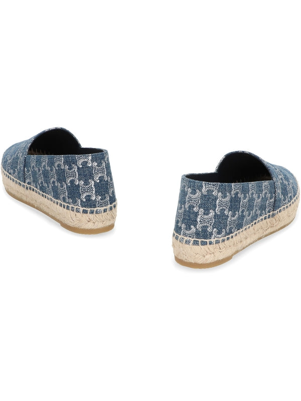 Triomphe Pattern Denim Espadrilles