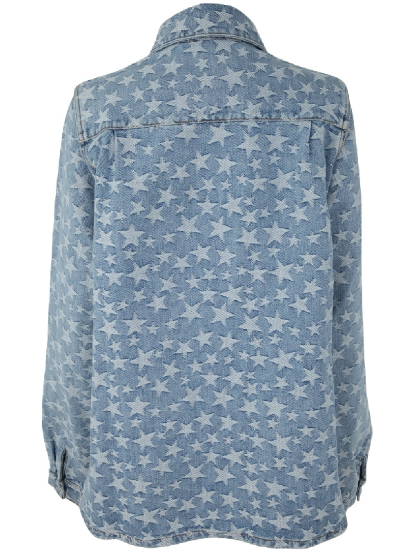 Star Jacquard Denim Shirt