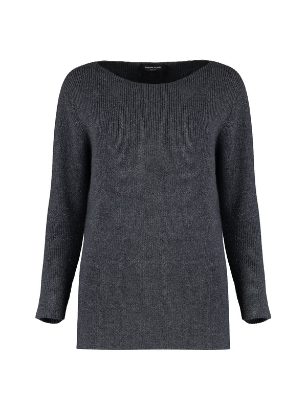 Wool Blend Crew Neck Knit