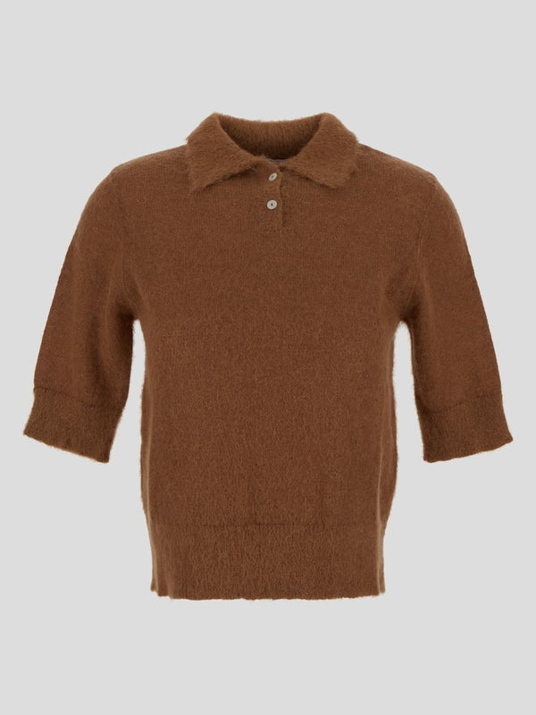 Alpaca Blend Knit Polo Shirt