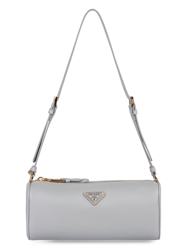 Triangular Logo Leather Small Shoulder Bag