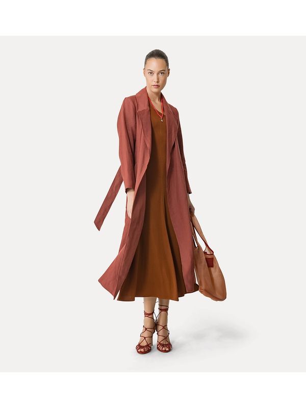 Belt Detail Linen Coat