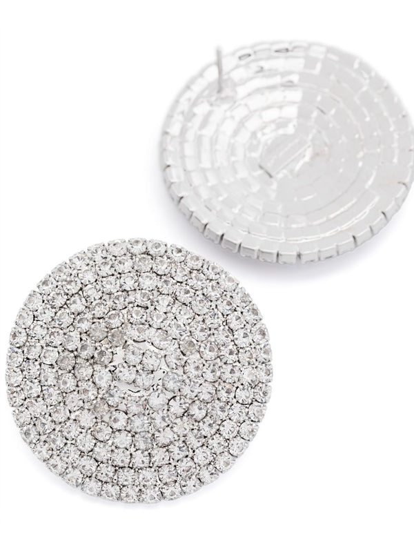 Rhinestone Embellished Round Earrings