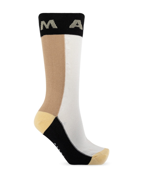 Logo Jacquard Color Block Socks