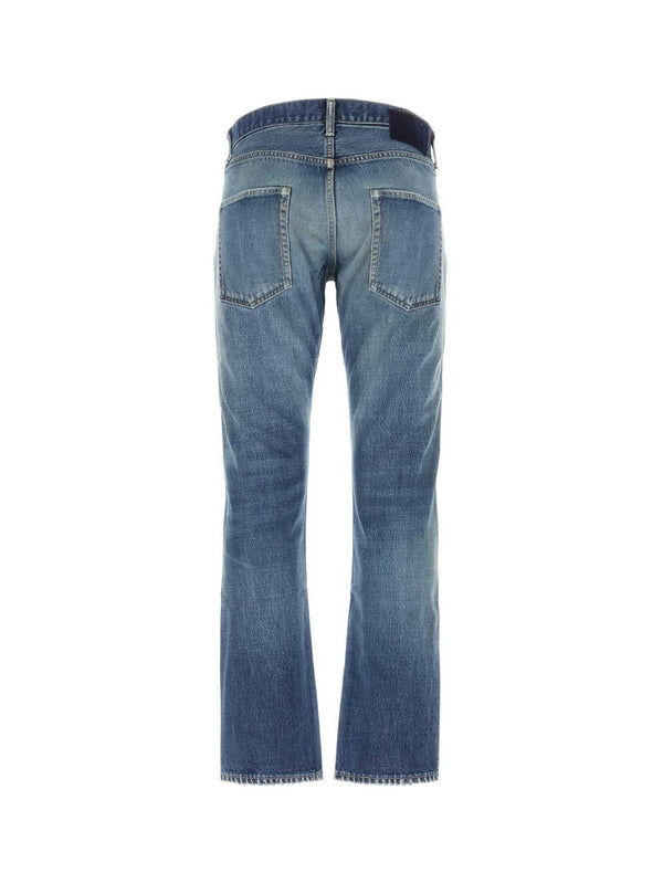 Distressed Cotton Denim Pants