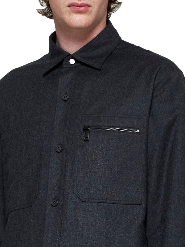 Zipper Pocket Wool Shirt