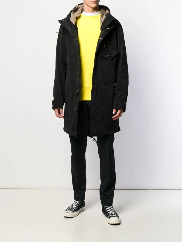 Flap Pocket Drawstring Hooded Parka