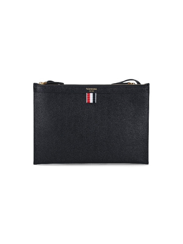 RWB Tab Pebbled Leather Clutch Bag