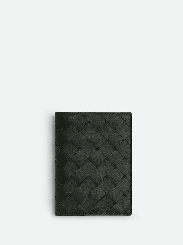 Two-Tone Intrecciato Vertical Bifold
  Wallet