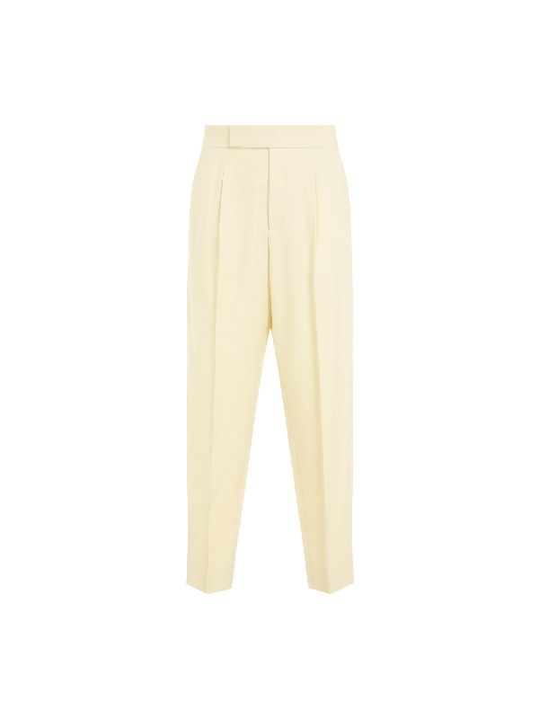 Pleated Tapered Wool Pants