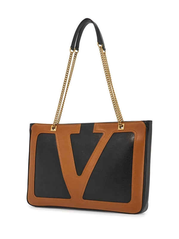 Viva Superstar V Logo Leather Medium Shoulder Bag