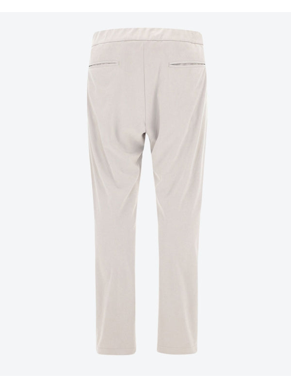 Beige Pintuck Pants