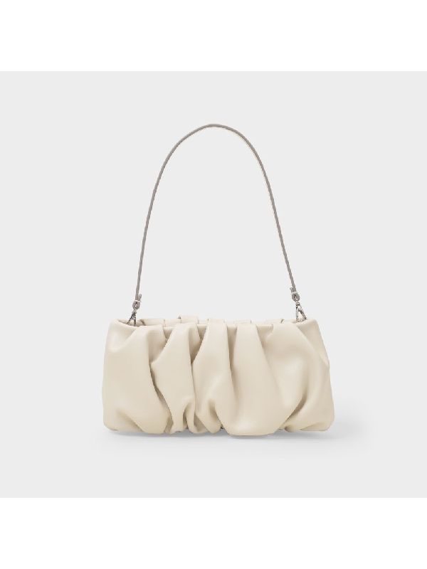 Bean Pleats Leather Shoulder Bag