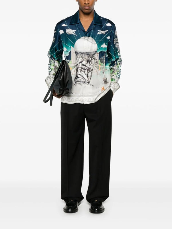 All-Over Printed Silk Shirt