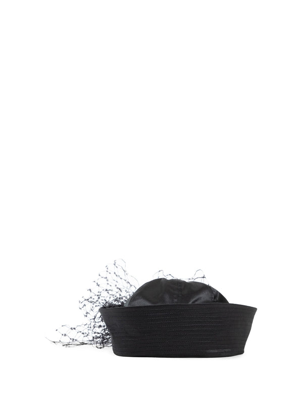 Black Satin Sailor Hat