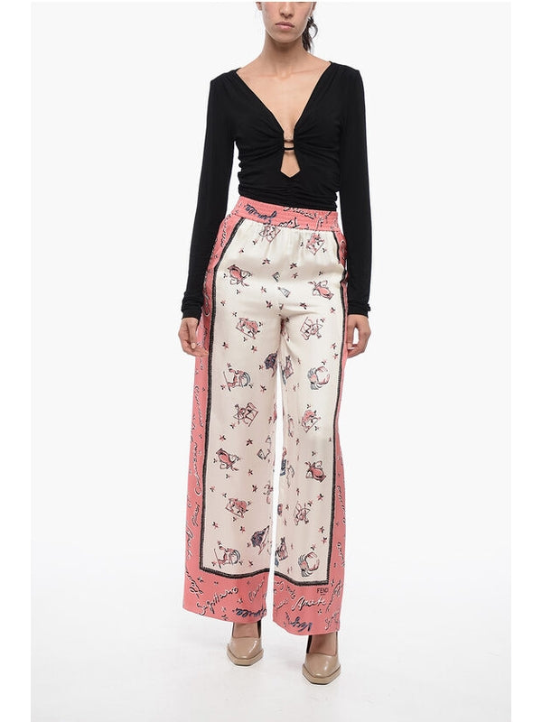 Allover Jacquard Silk Pants