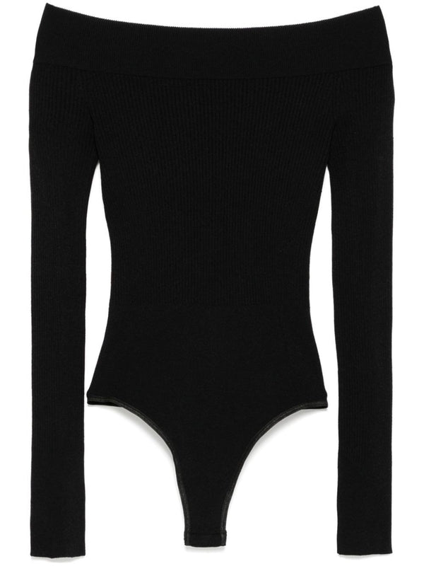 Black Off-Shoulder Bodysuit