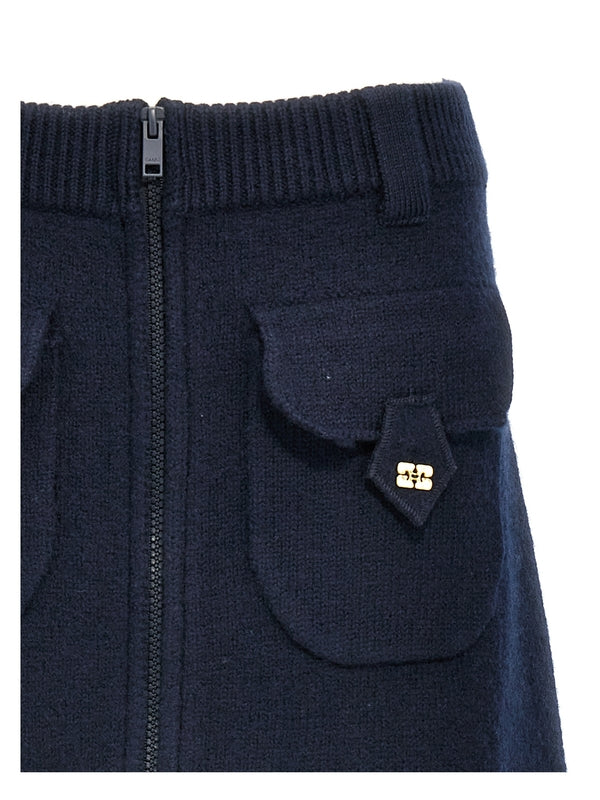 Zip-Up Wool
  Mini Skirt