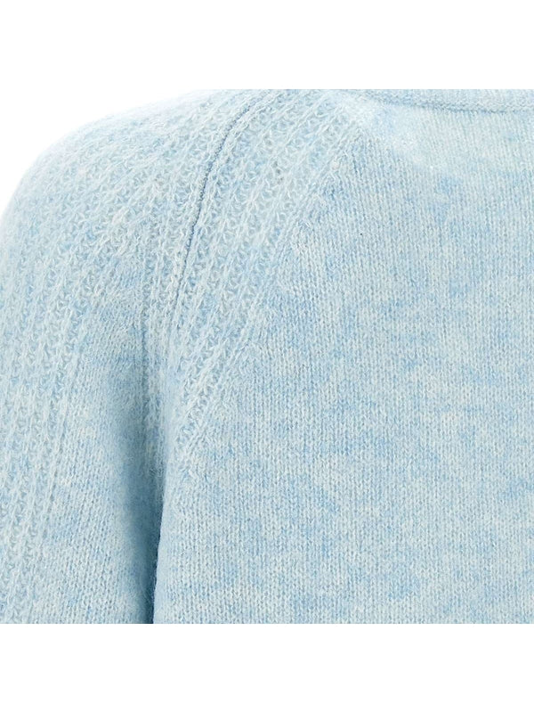 V-Neck Nylon Alpaca Wool Knit