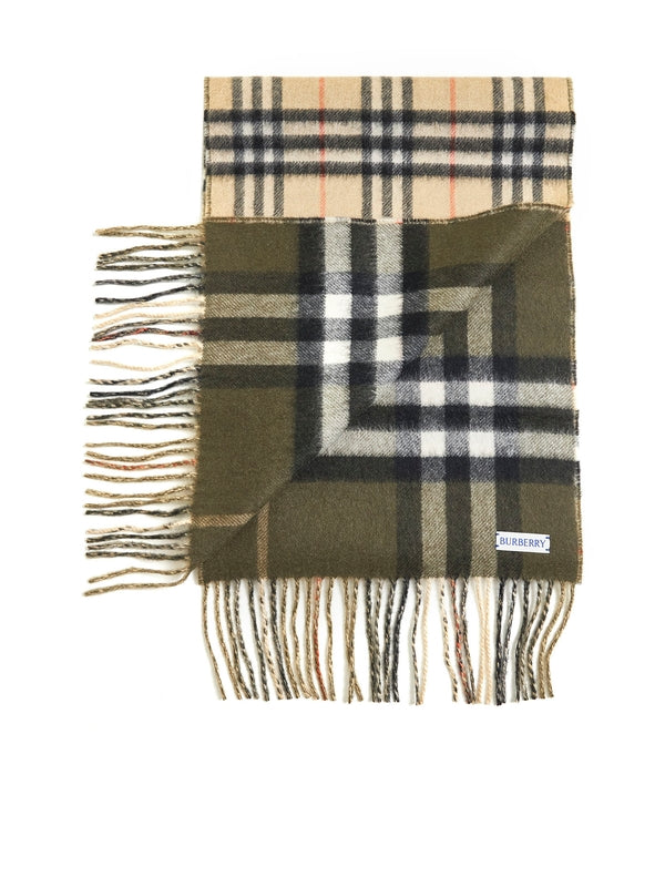 Check Fringe Cashmere Muffler