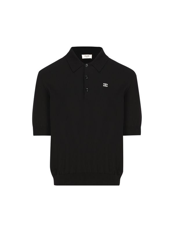 Triomphe Logo Embroidered Polo Shirt