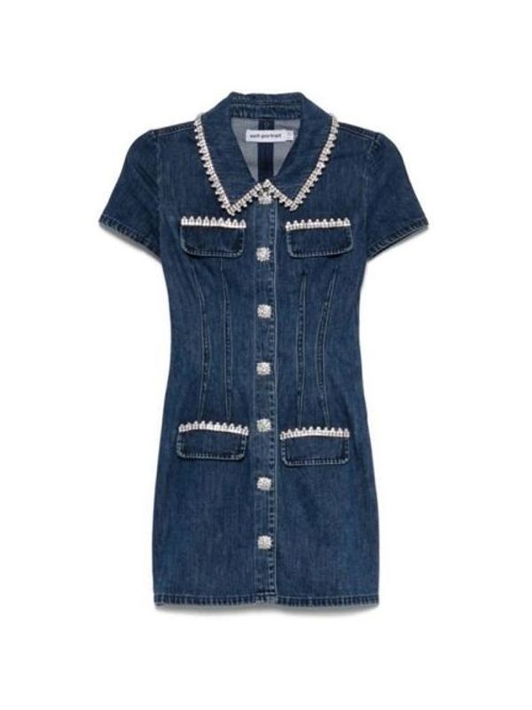 Jewel Detail Denim Mini Dress