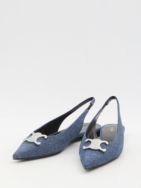 Trioppe Denim Slingback Flat