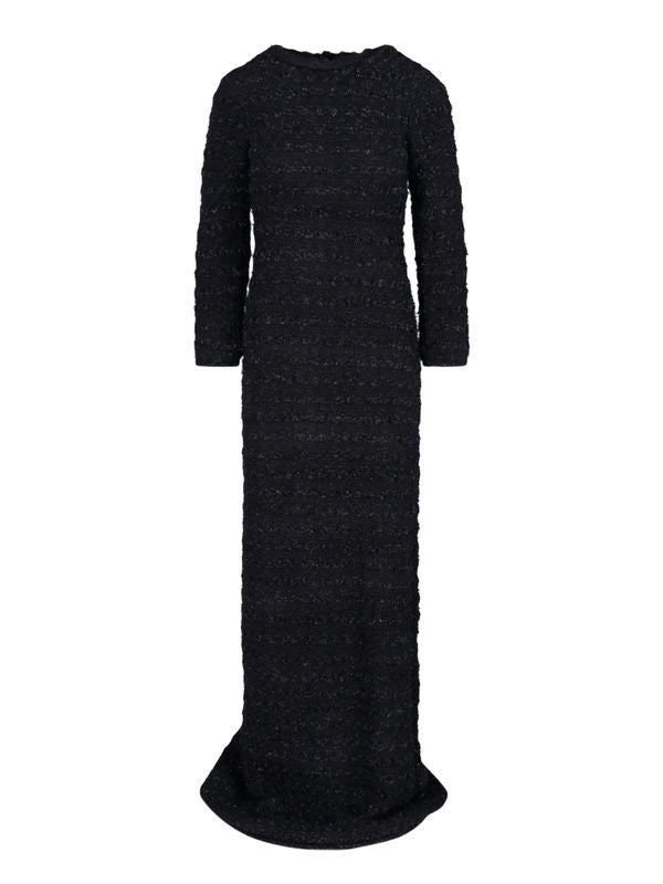 Wool Tweed Back To Front Maxi Dress