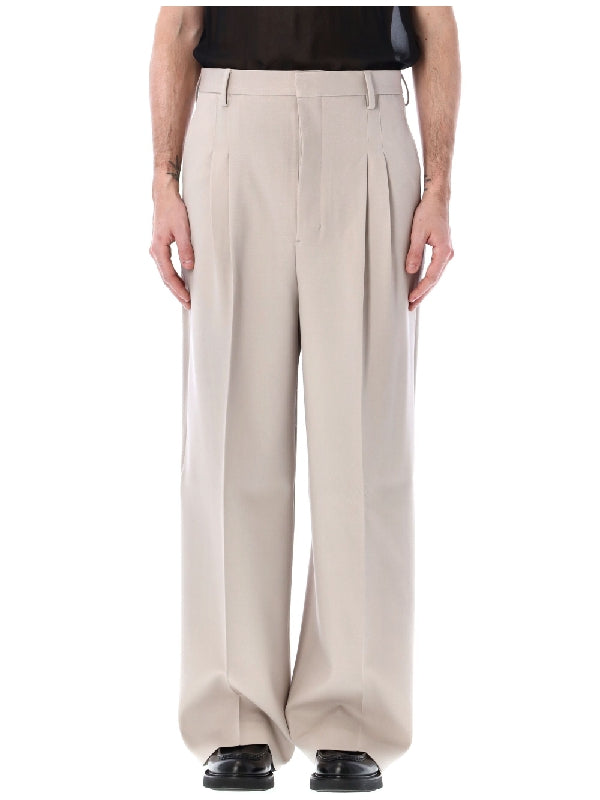 Wide Wool Tailored Pants