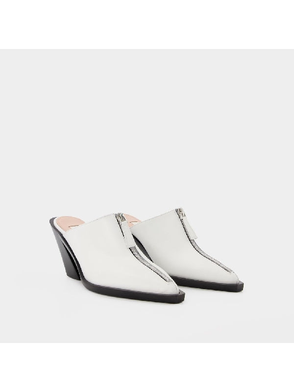 Eclair Zipper Detail Mules Heels
