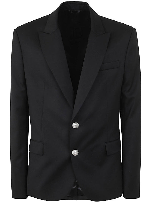 Black Wool Single Jacket