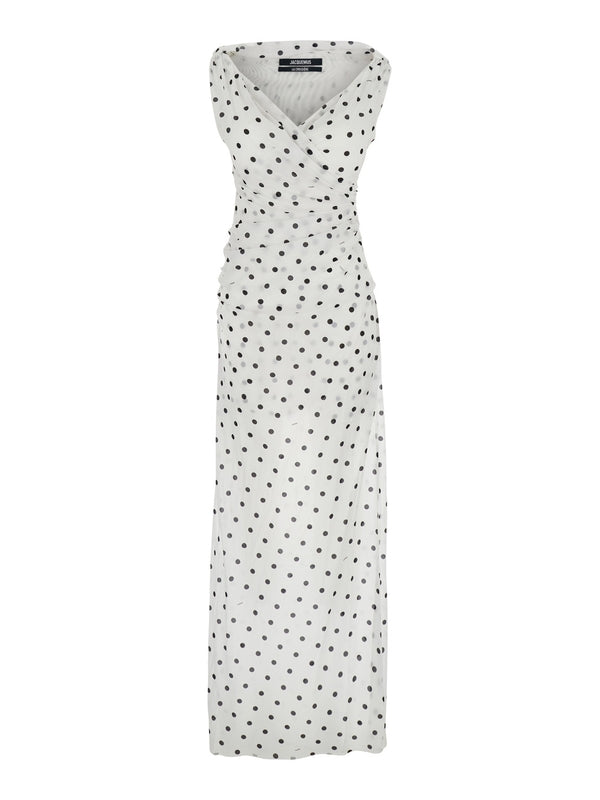 RITA Dot Pattern Sleeveless Dress