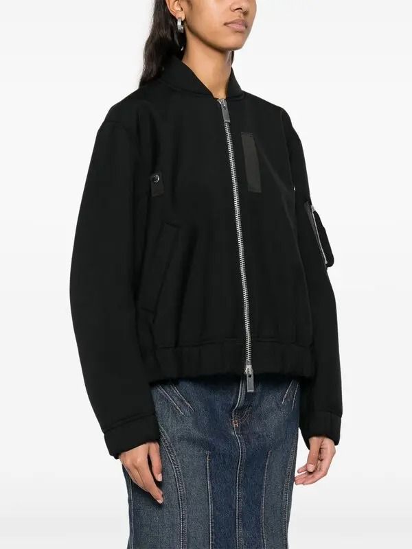 Back Pleated Bomber Jacket