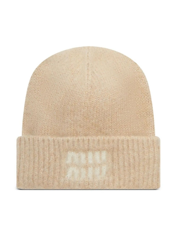 Miu Miu Logo Turn-Up Wool Beanie