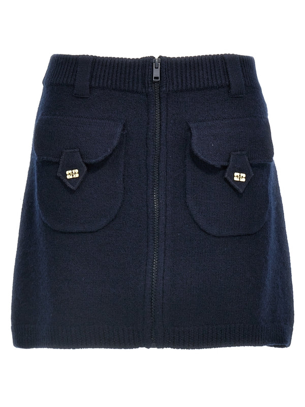 Zip-Up Wool
  Mini Skirt