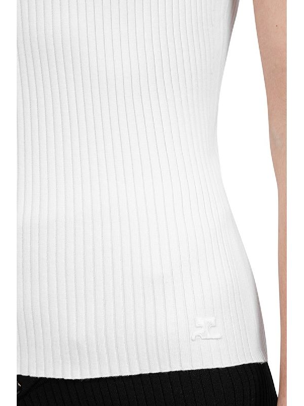 Asymmetric One Shoulder Wave Rib Logo
  Knit