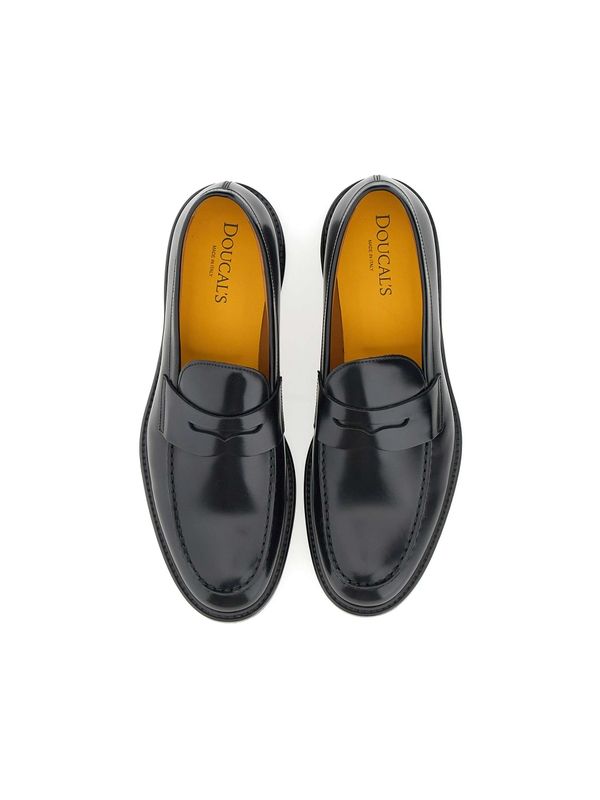 Black Leather Penny Loafers