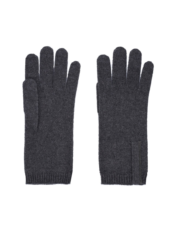 Monili Detail Cashmere Gloves