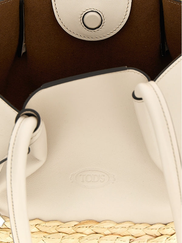 Bux Leather
  Raffia Small Tote Bag